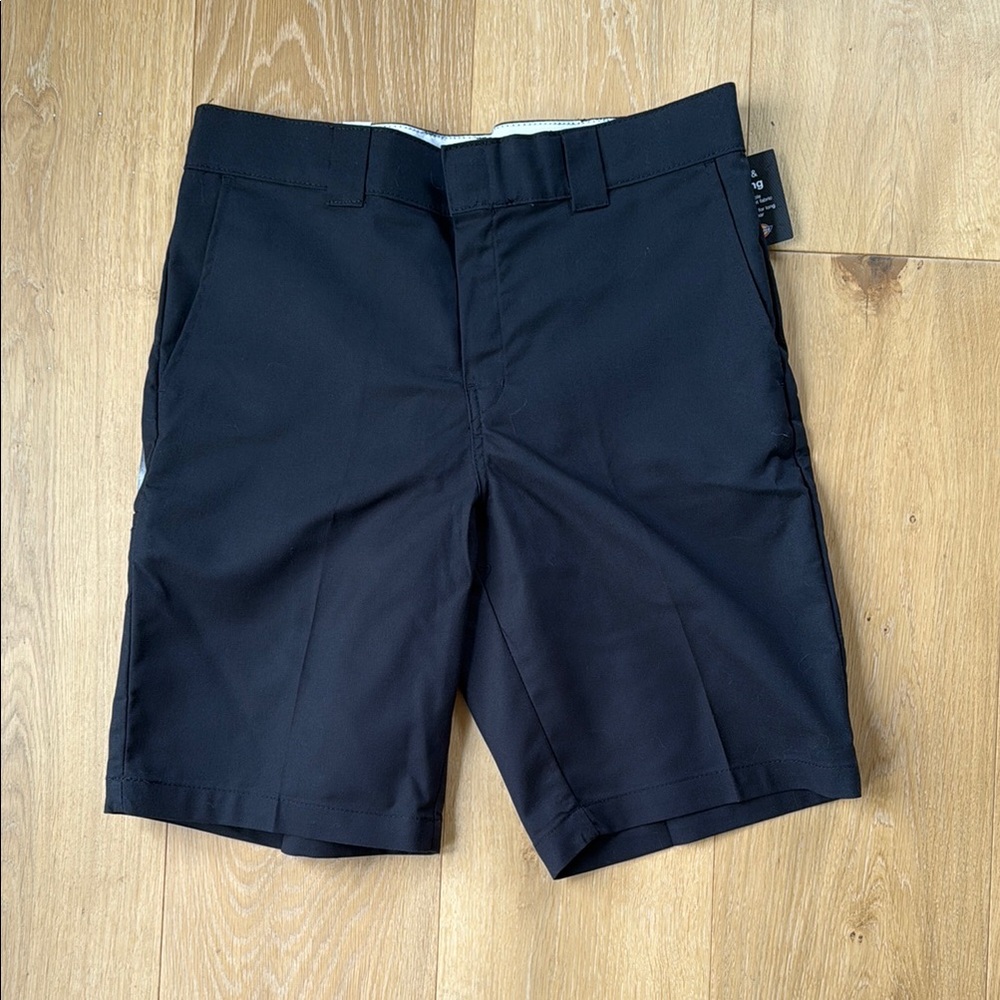 Dickies Black Flat Front Work Shorts